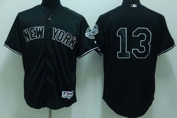 Yankees #13 Alex Rodriguez Stitched Black MLB Jersey - Click Image to Close